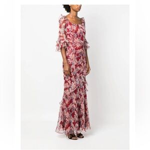 Floral Saloni Gown . Perfect for fall wedding .Size 6